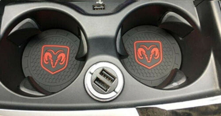 Red Ram Head Silicone Cup Holder Coaster Inserts